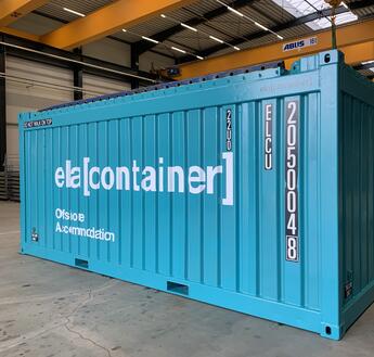 Open Top Container bereit zur Abholung