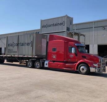 Container auf einem LKW in Houston