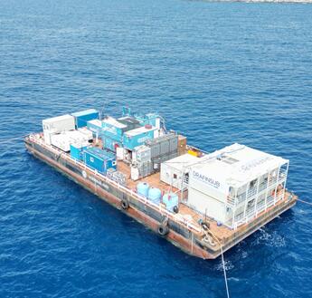 Containers installed on Barge