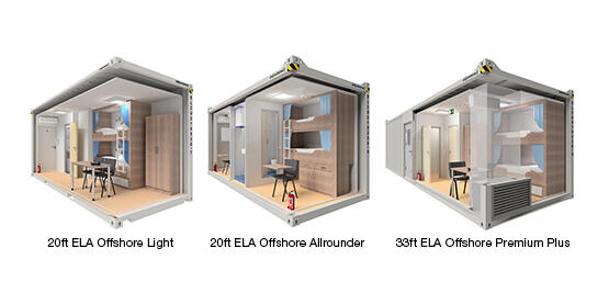 Different accommodation container types